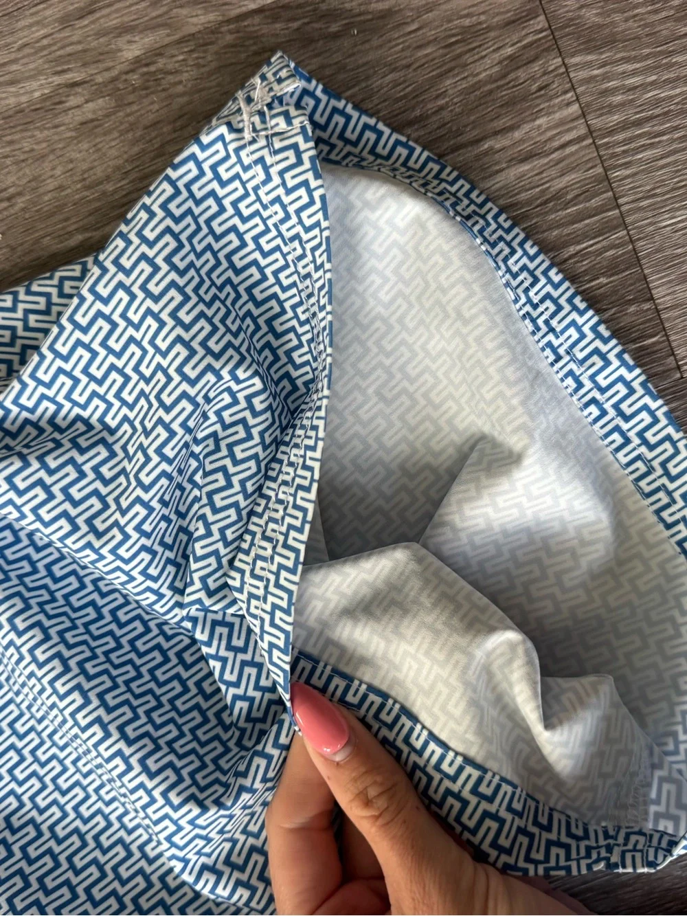 Men's J. Crew Blue & Orange Patterned Swimtrunks